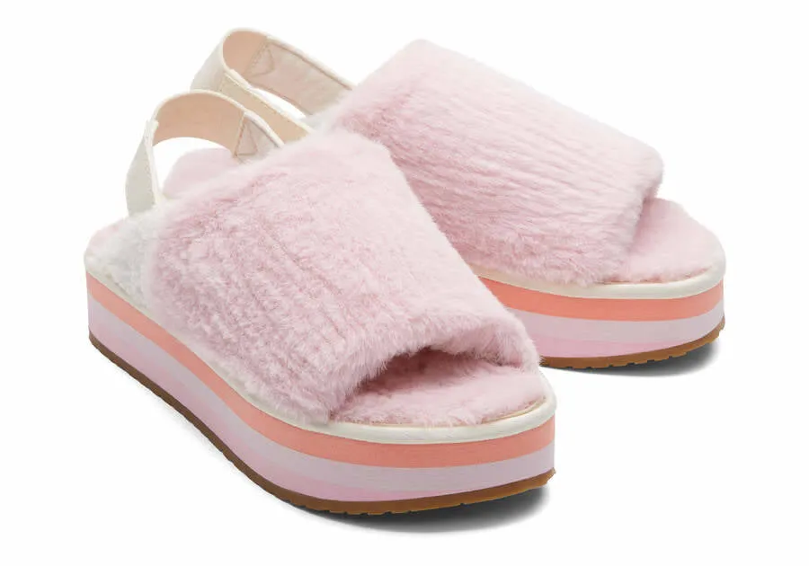 Toms Womens Sofia Eva Chalky Pink Faux Fur