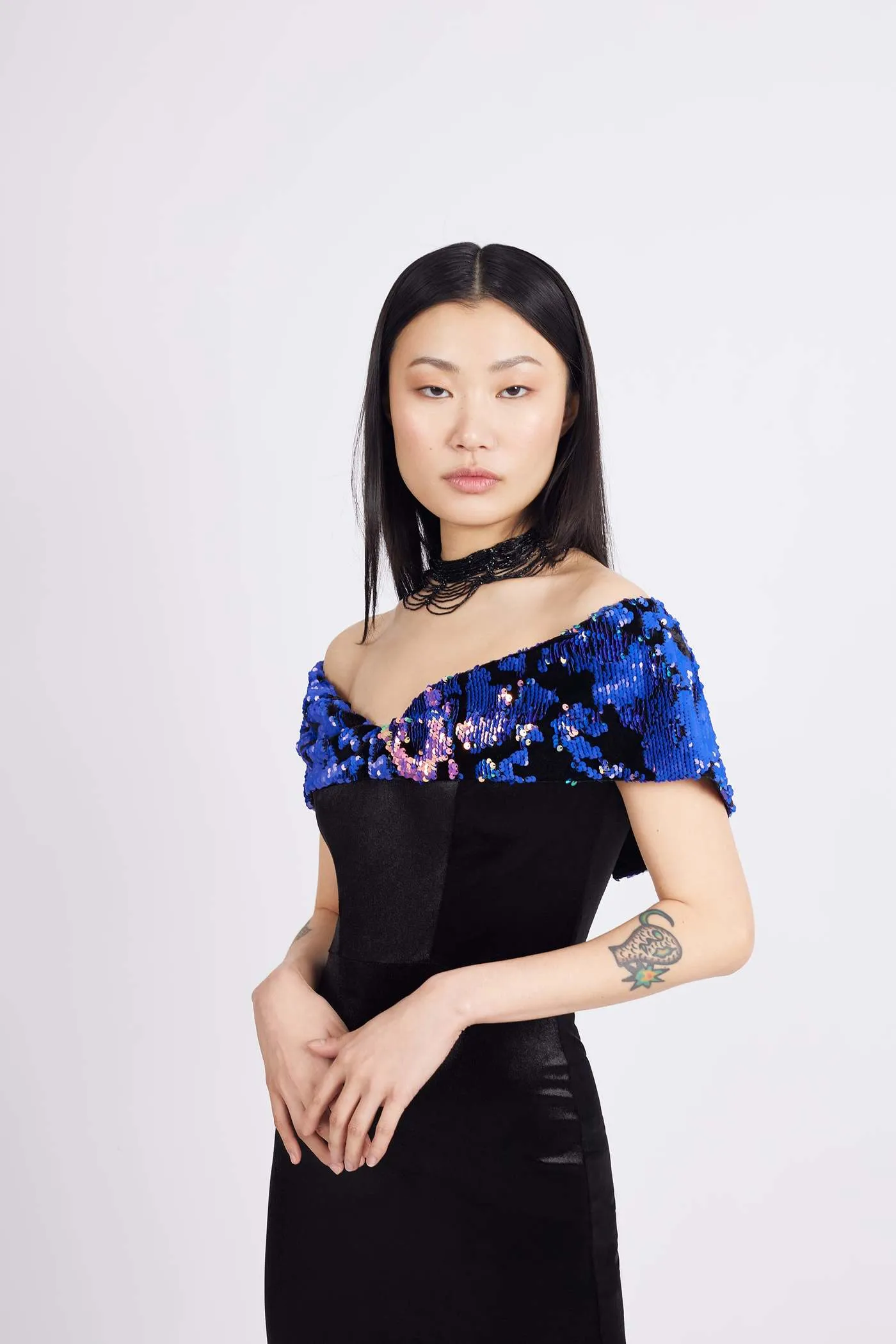 Velvet Cocktail Dress | Sequin Embellished