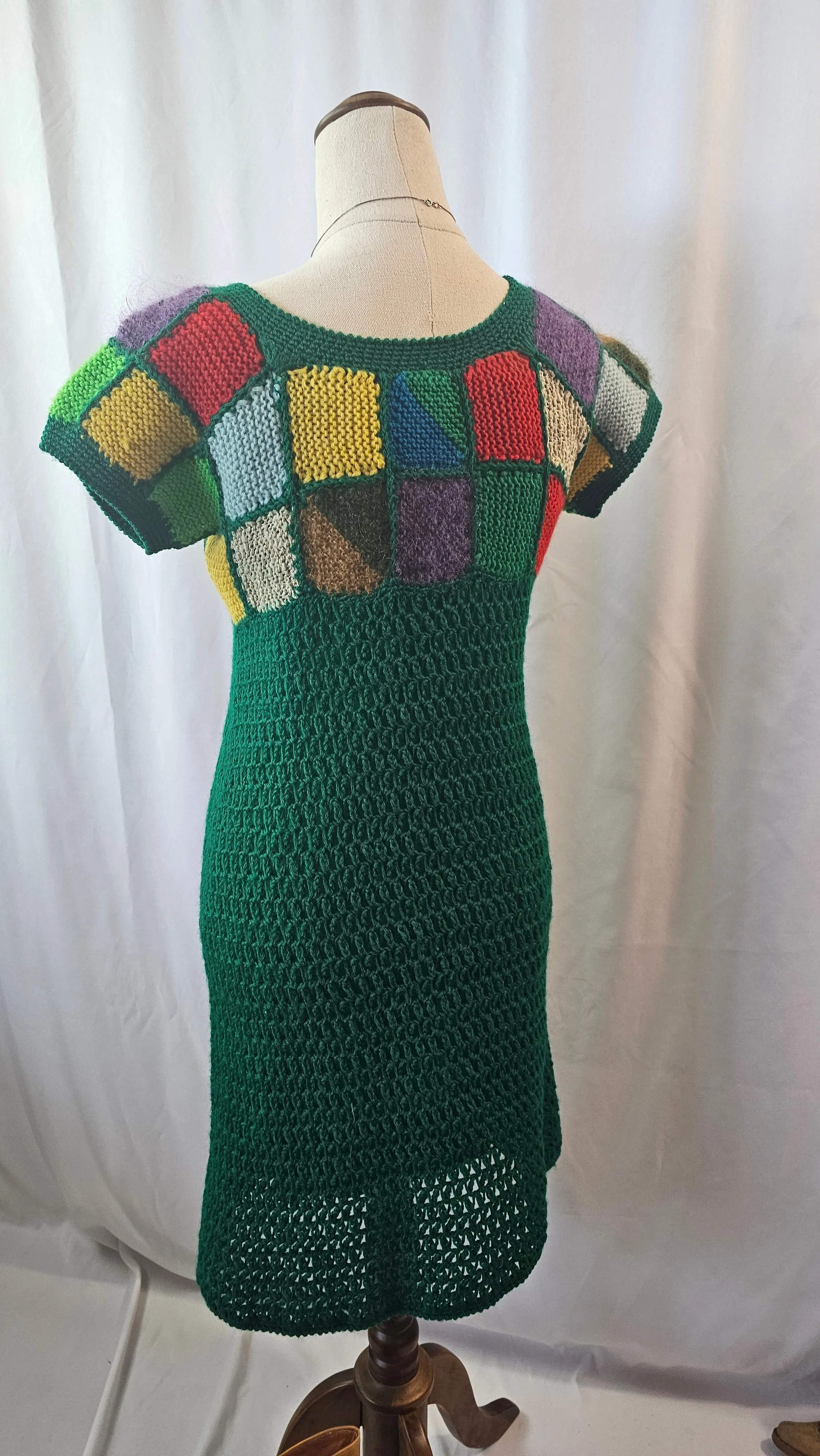 Vintage 70s crochet dress S