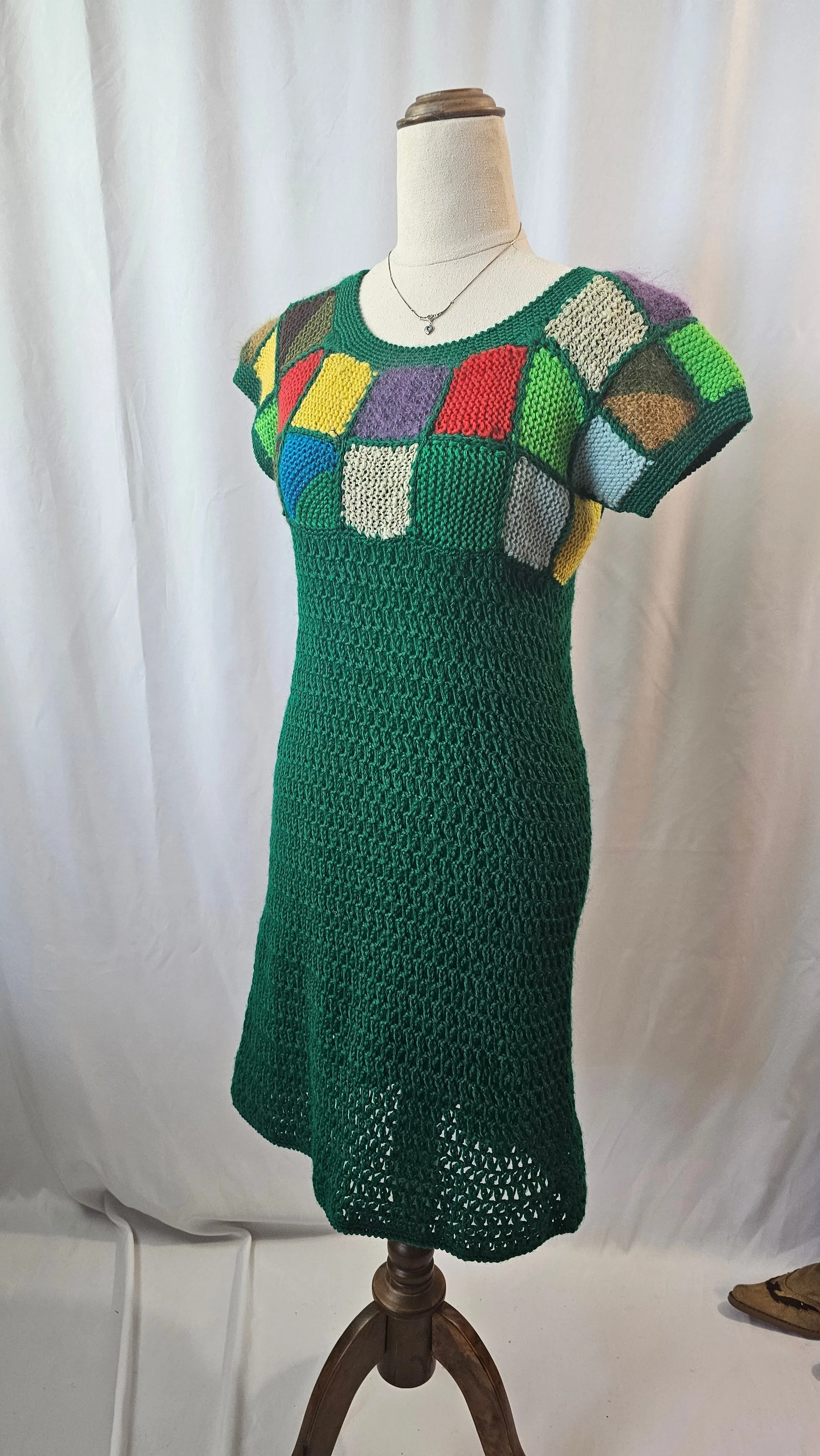 Vintage 70s crochet dress S