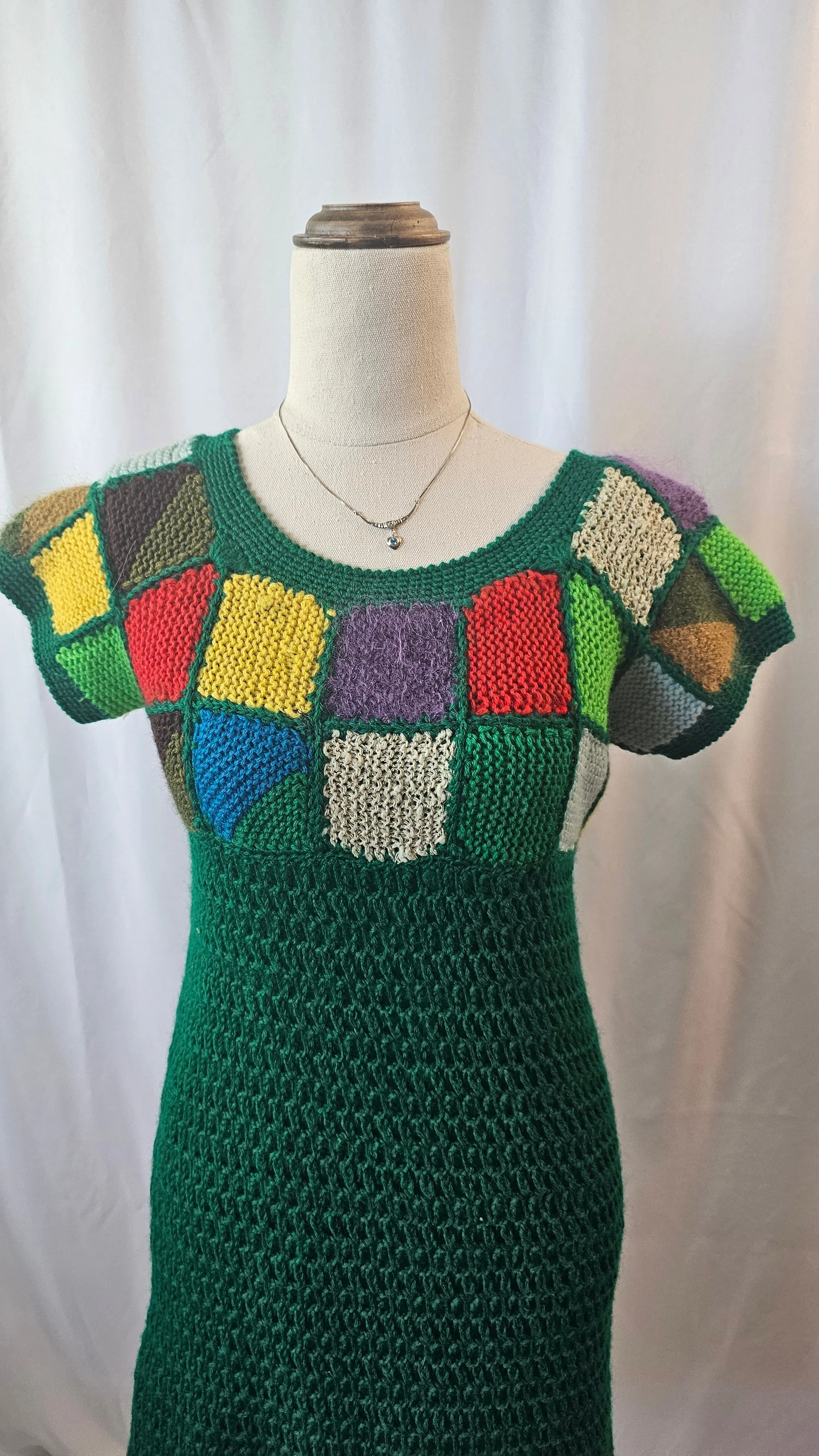 Vintage 70s crochet dress S