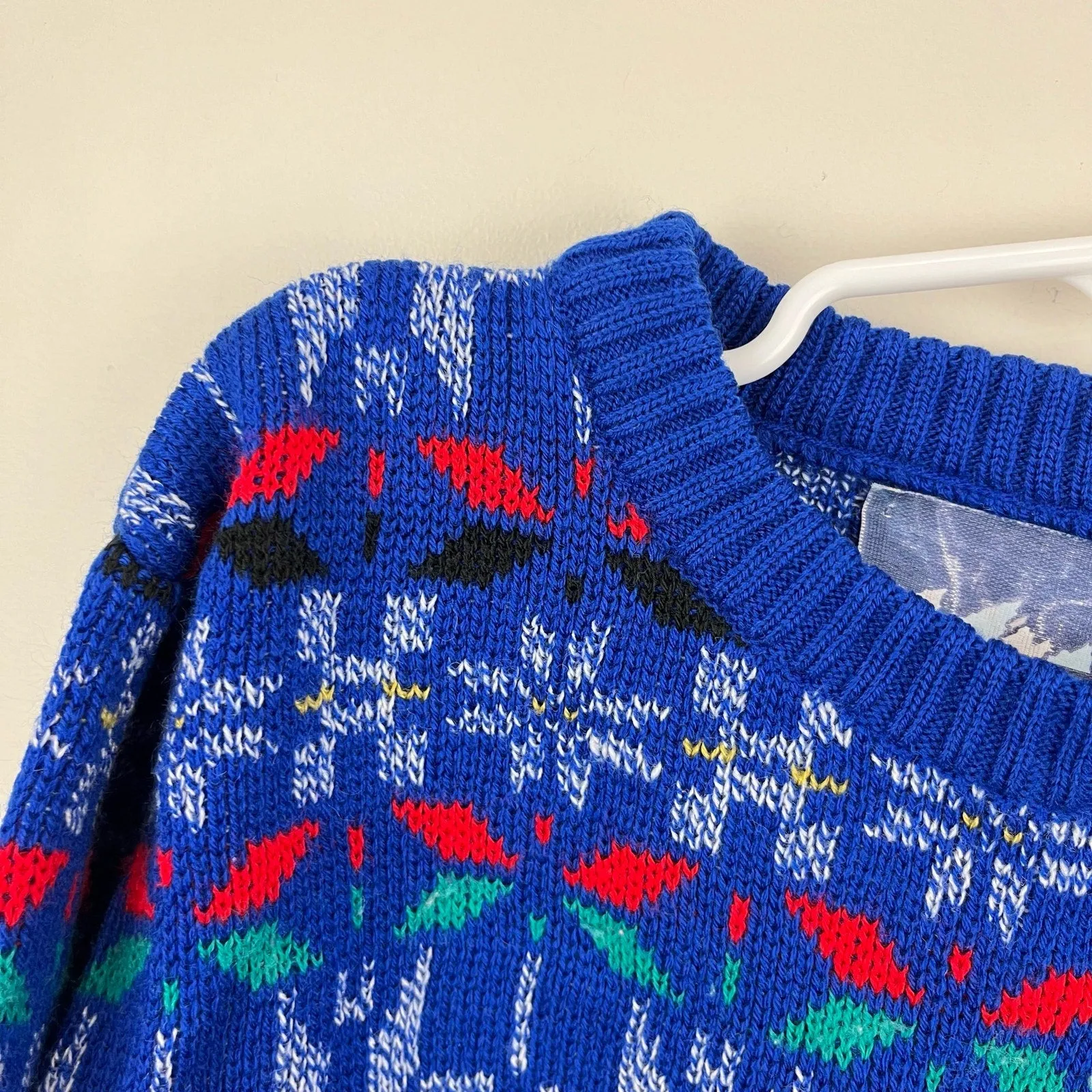 Vintage Cracked Ice Blue Ski Sweater 5T