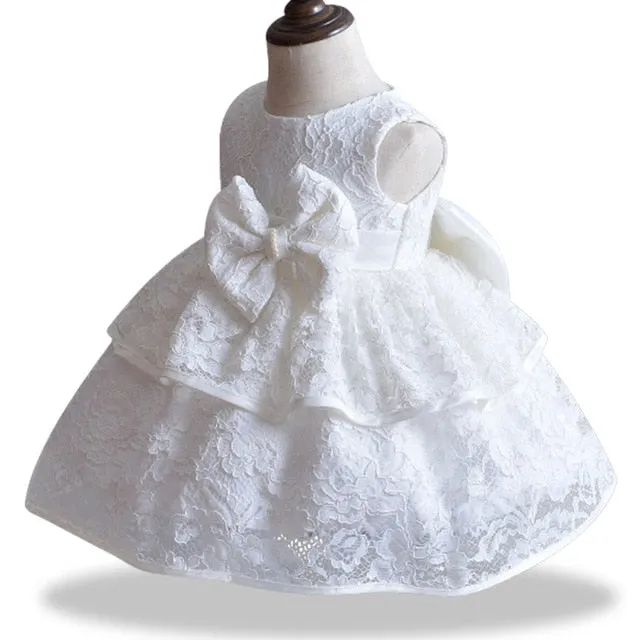 White Floral Lace Tu-Tu Dress (3M-24M)