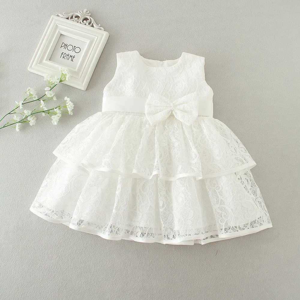 White Floral Lace Tu-Tu Dress (3M-24M)