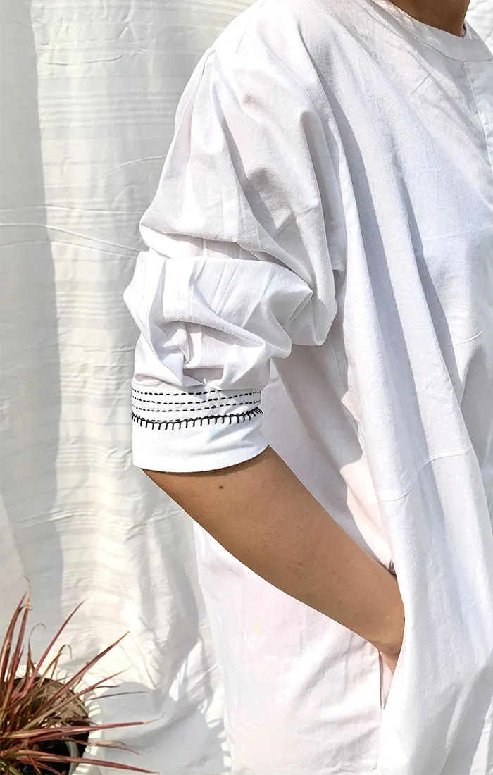 White Organic Cotton Shift Dress