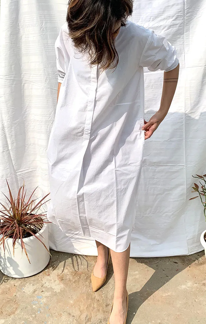 White Organic Cotton Shift Dress