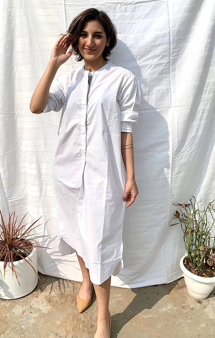 White Organic Cotton Shift Dress