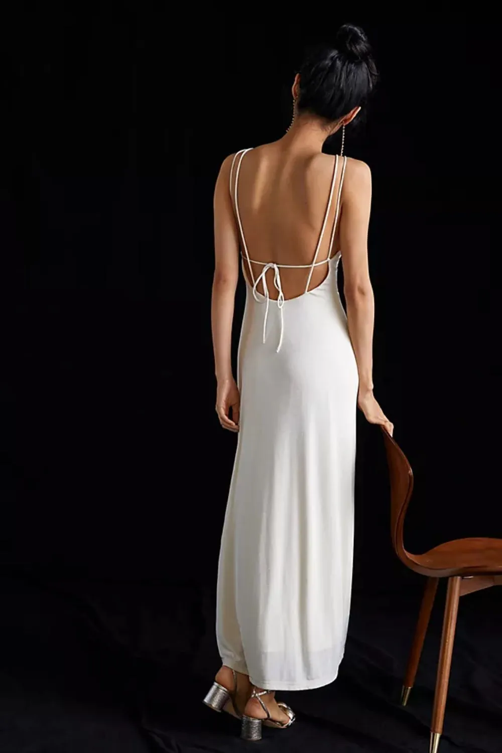 White Pretty Me Ruched Midi Dress