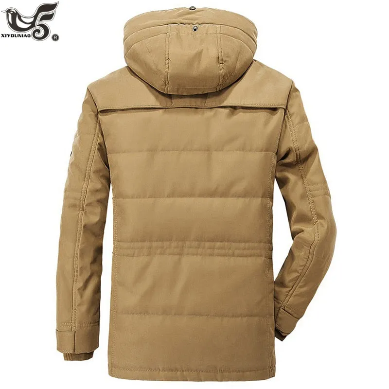 Winter Jacket Men Thick Windbreaker High Quality Fleece Cotton-Padded