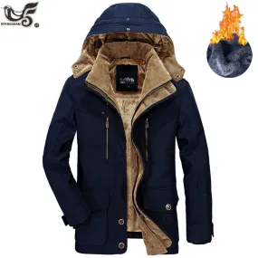 Winter Jacket Men Thick Windbreaker High Quality Fleece Cotton-Padded