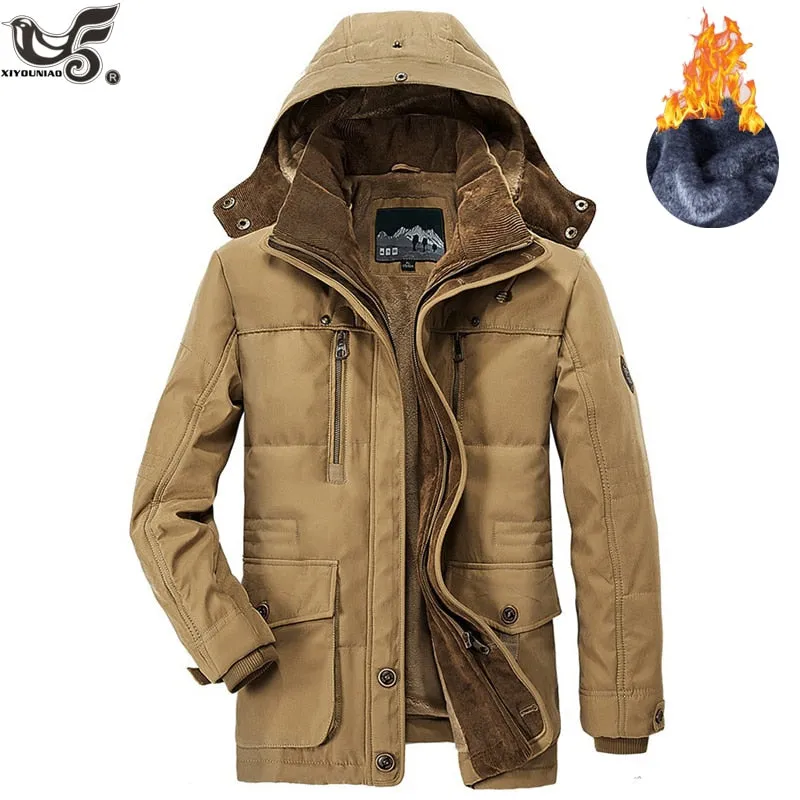 Winter Jacket Men Thick Windbreaker High Quality Fleece Cotton-Padded