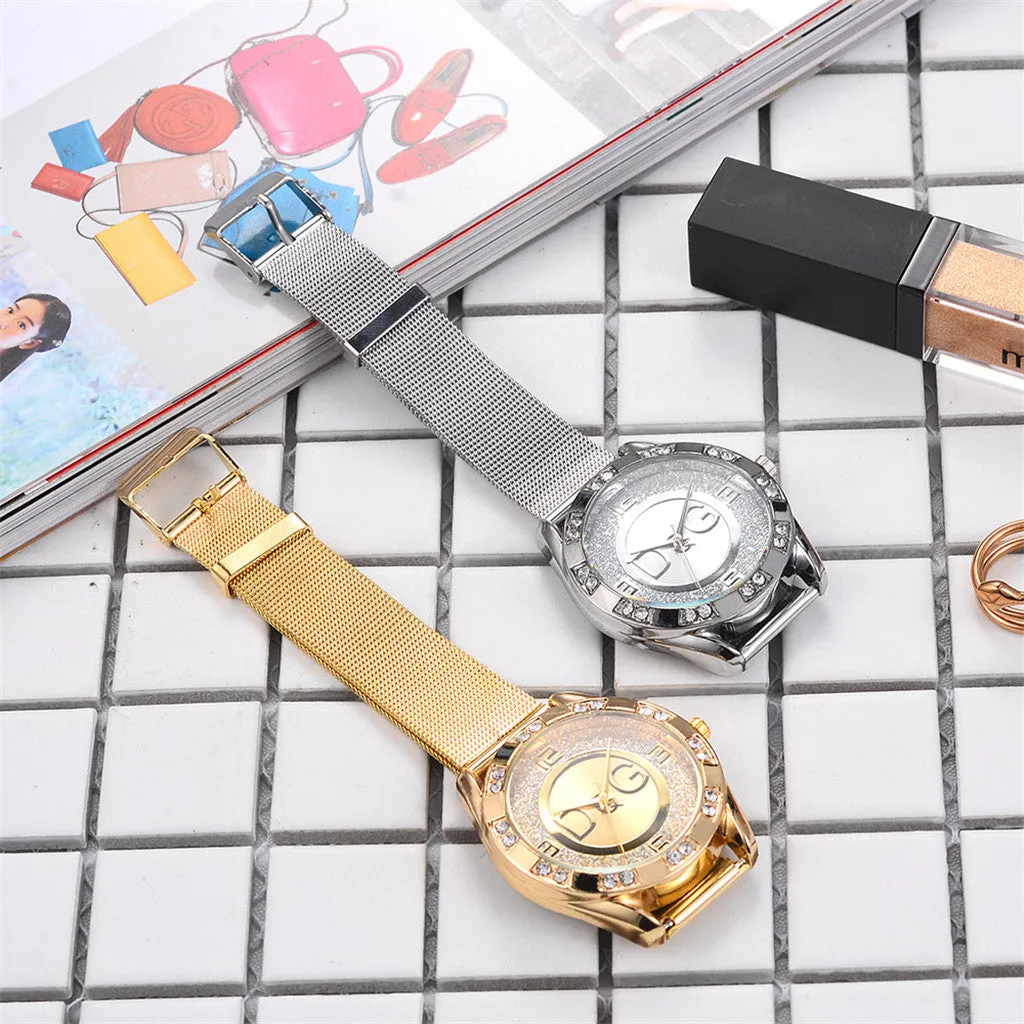 Women Dress Watches Stainless Steel Exquisite Watch Women Rhinestone Luxury Casual Quartz Watch Relojes Mujer 2019 New Arrivals