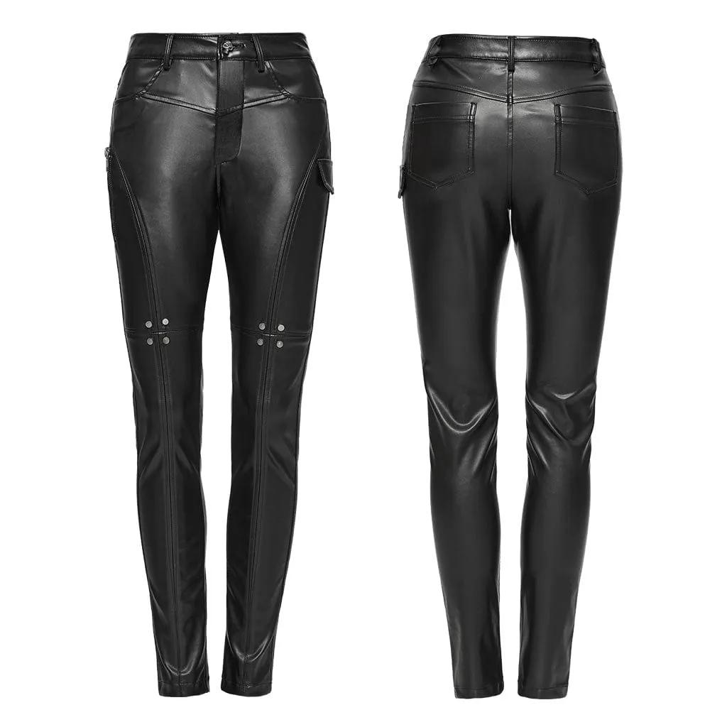 Women's Punk Splice Faux Leather Pants