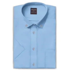 Wrinke Resistant Oxford - Button-Down Collar - Short Sleeve - Sky Blue