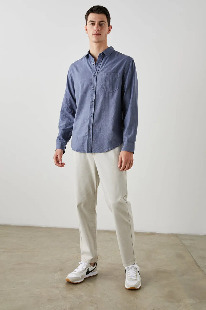 Wyatt Long Sleeve Button Up Shirt in Flint