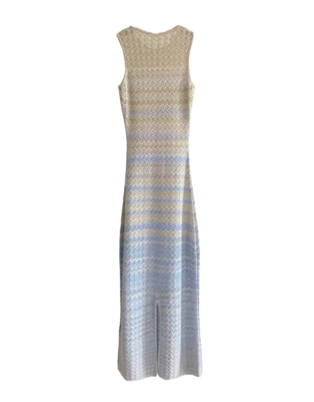 Zig Zag Knitted Long Sleeveless Dress