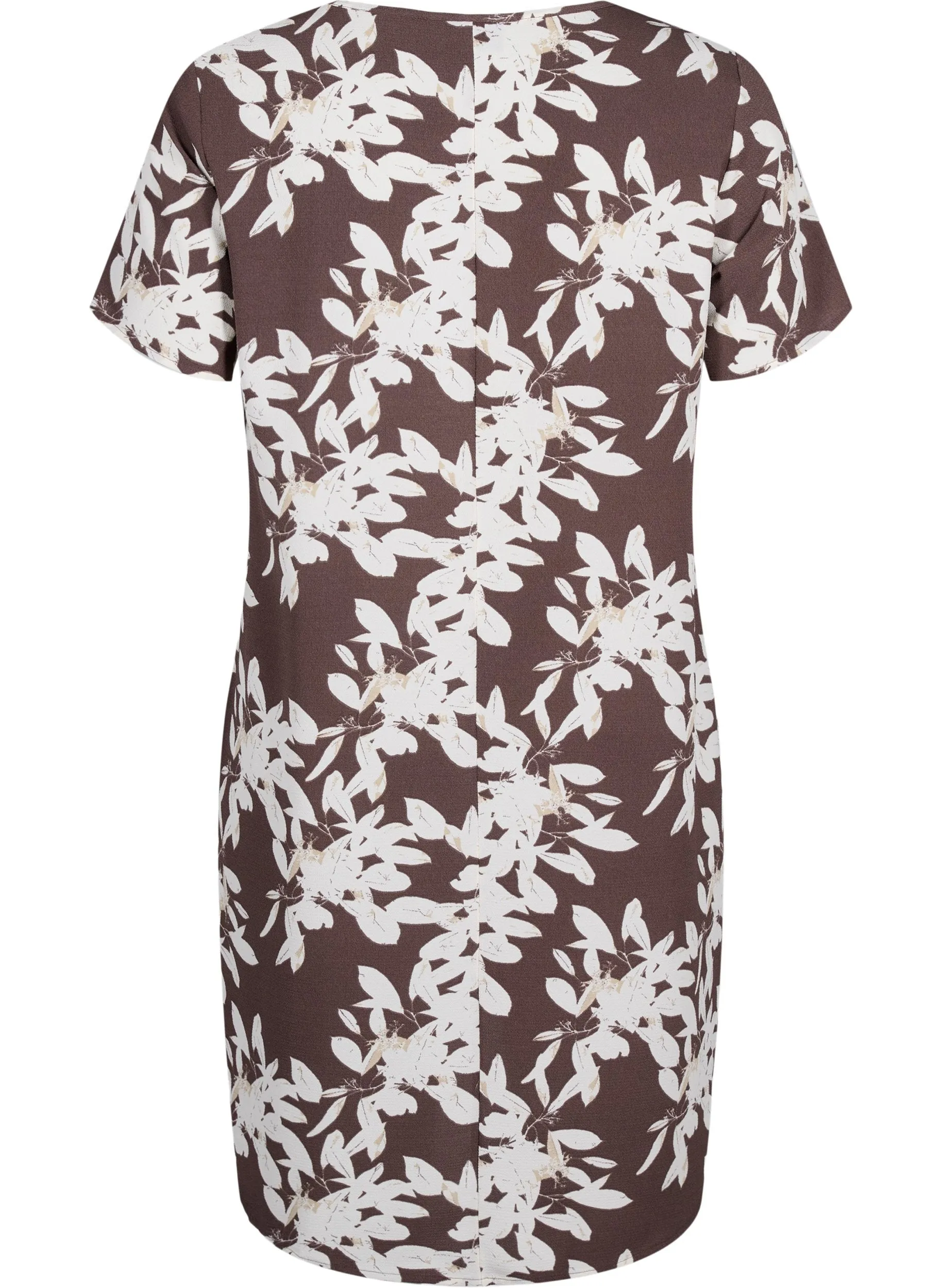 Zizzi Anni Dress in Brown Floral Print