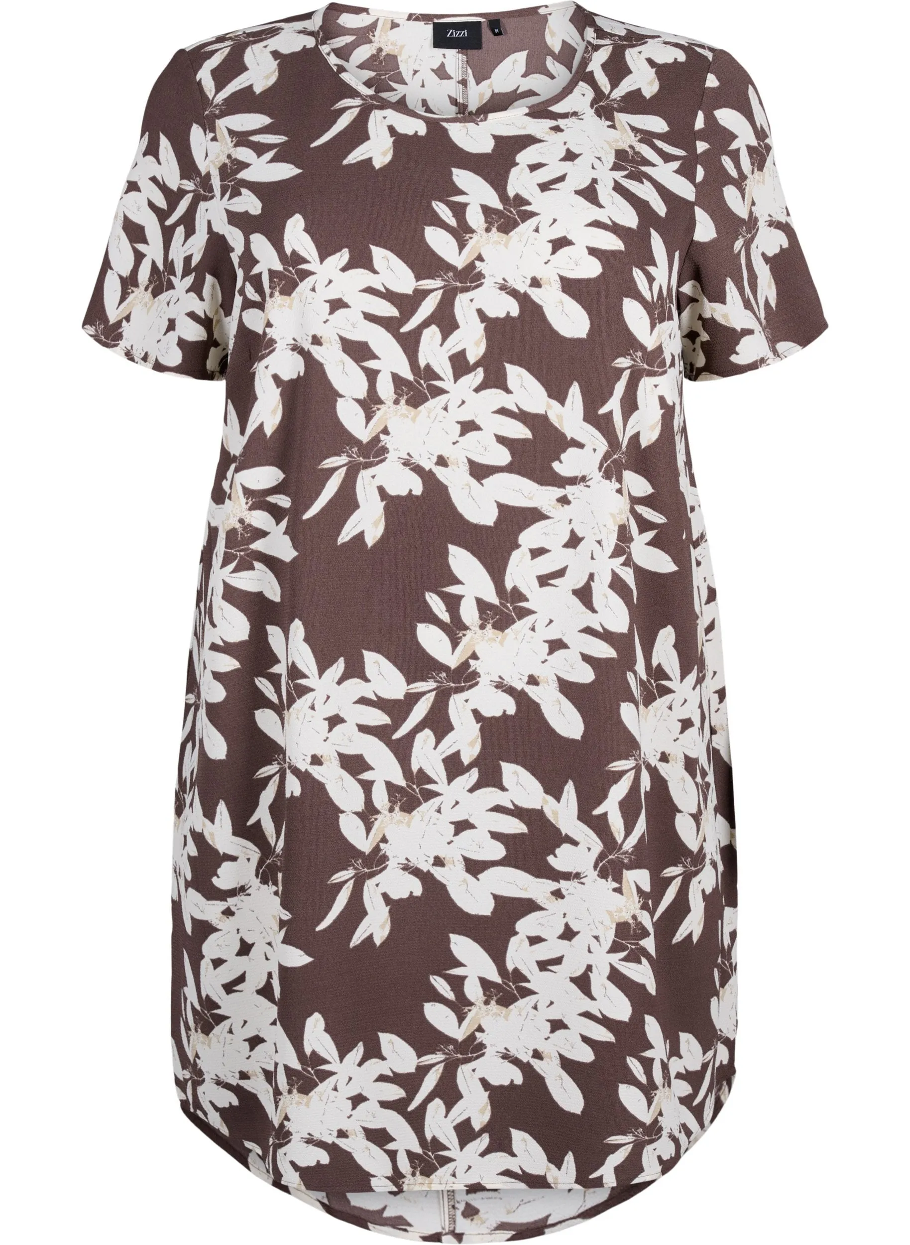 Zizzi Anni Dress in Brown Floral Print