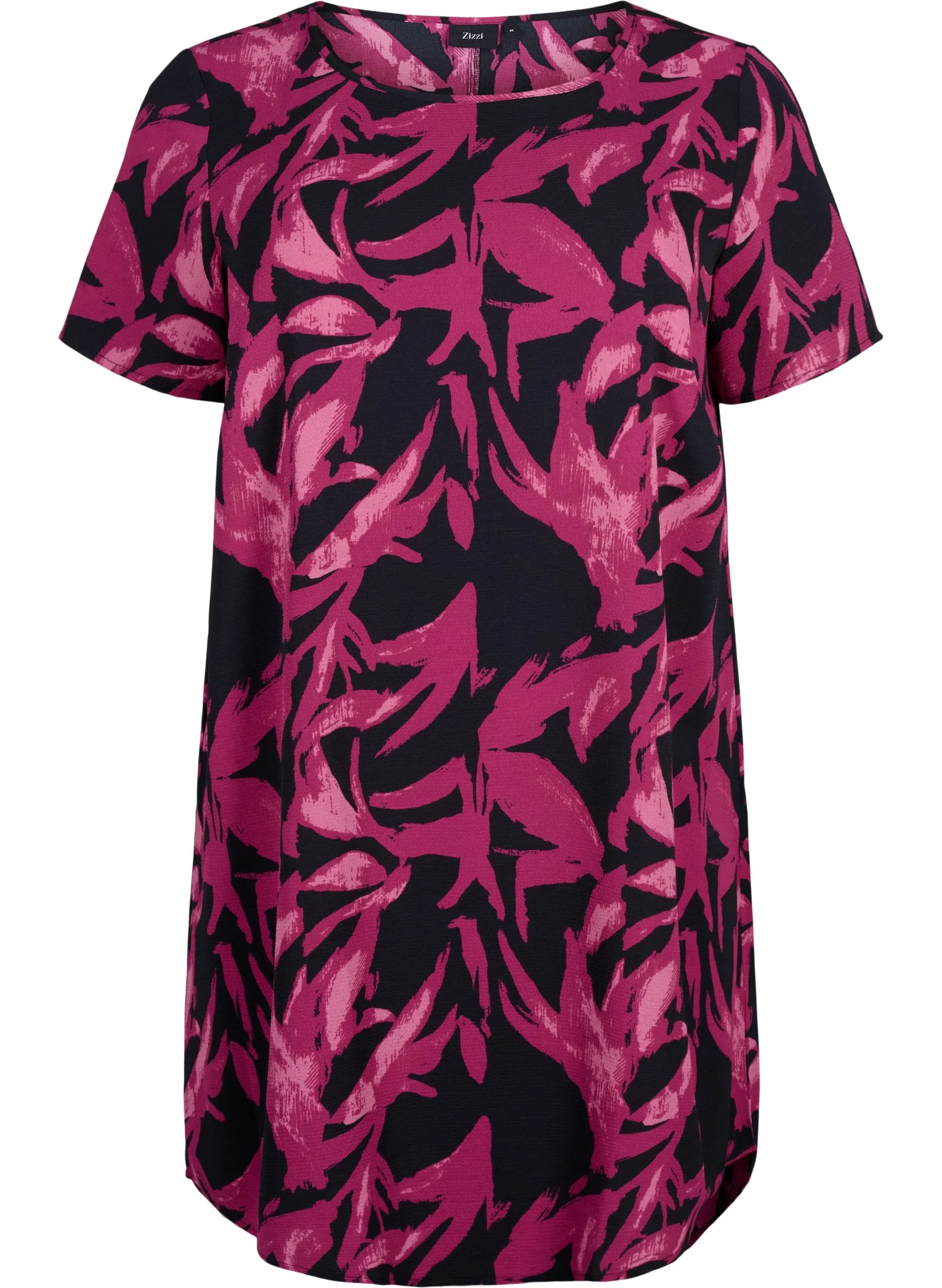 Zizzi Anni Dress in Purple Leaf Print